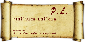 Plávics Lúcia névjegykártya